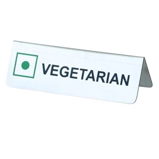 Stainless Steel Tent Style Double-Sided Vegetarian Table Signs PM7