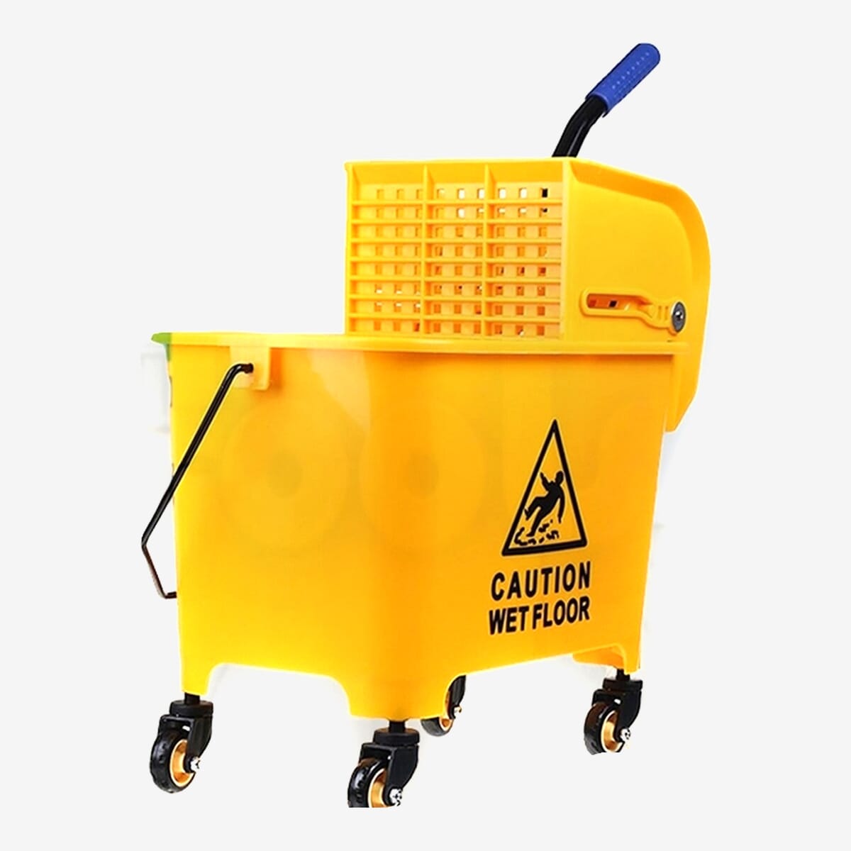 Yellow Heavy Mop Bucket Wringer Trolley- 20Litre