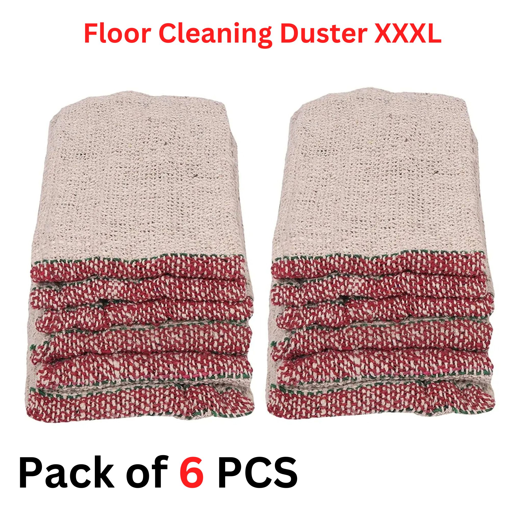Floor Cleaning Duster Cloth/Mop/Pocha | Wiping Cloth| Kitchen Duster | Wet and Dry Cleaning Cloth XXXL  - 6Pcs