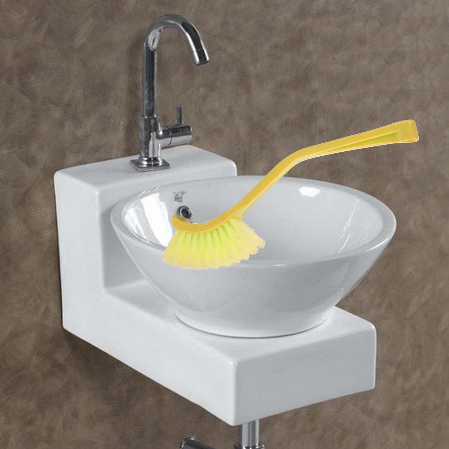 Multipurpose Cleaning Brush| Sink, Wash Basin,Toilet Seat Cleaning Brush with Plastic Handle /Nylon Brush -Set Of 3