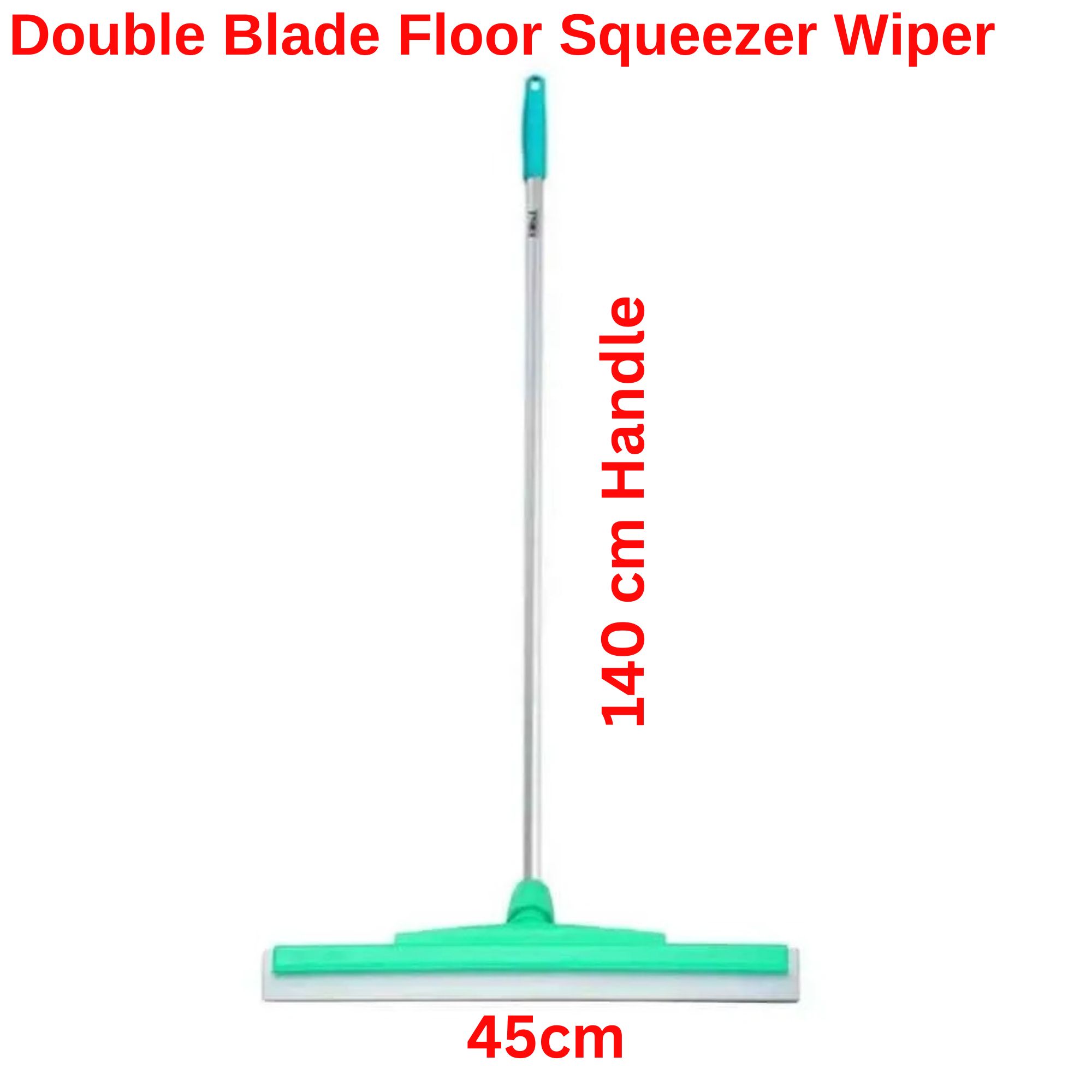 Kibble Double Blade Floor Squeezer Wiper 45cm with 140 cm Aluminium Handle