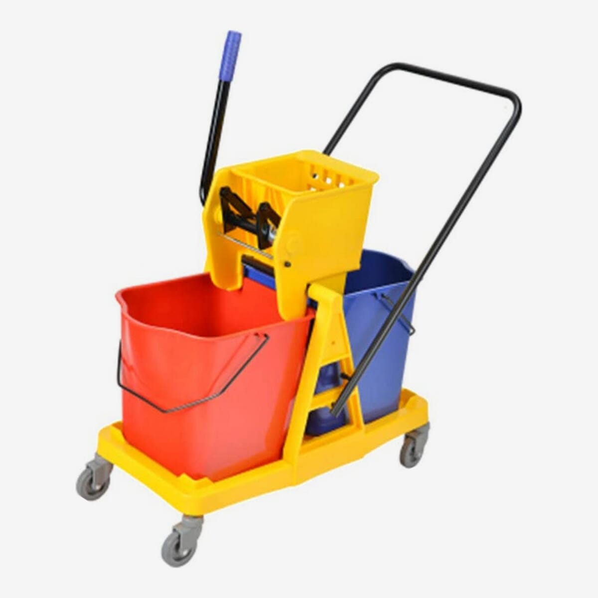 Heavy Duty Large Cleaning Double  Bucket  Mop Wringer Trolley with Wheels  - 46 Litre