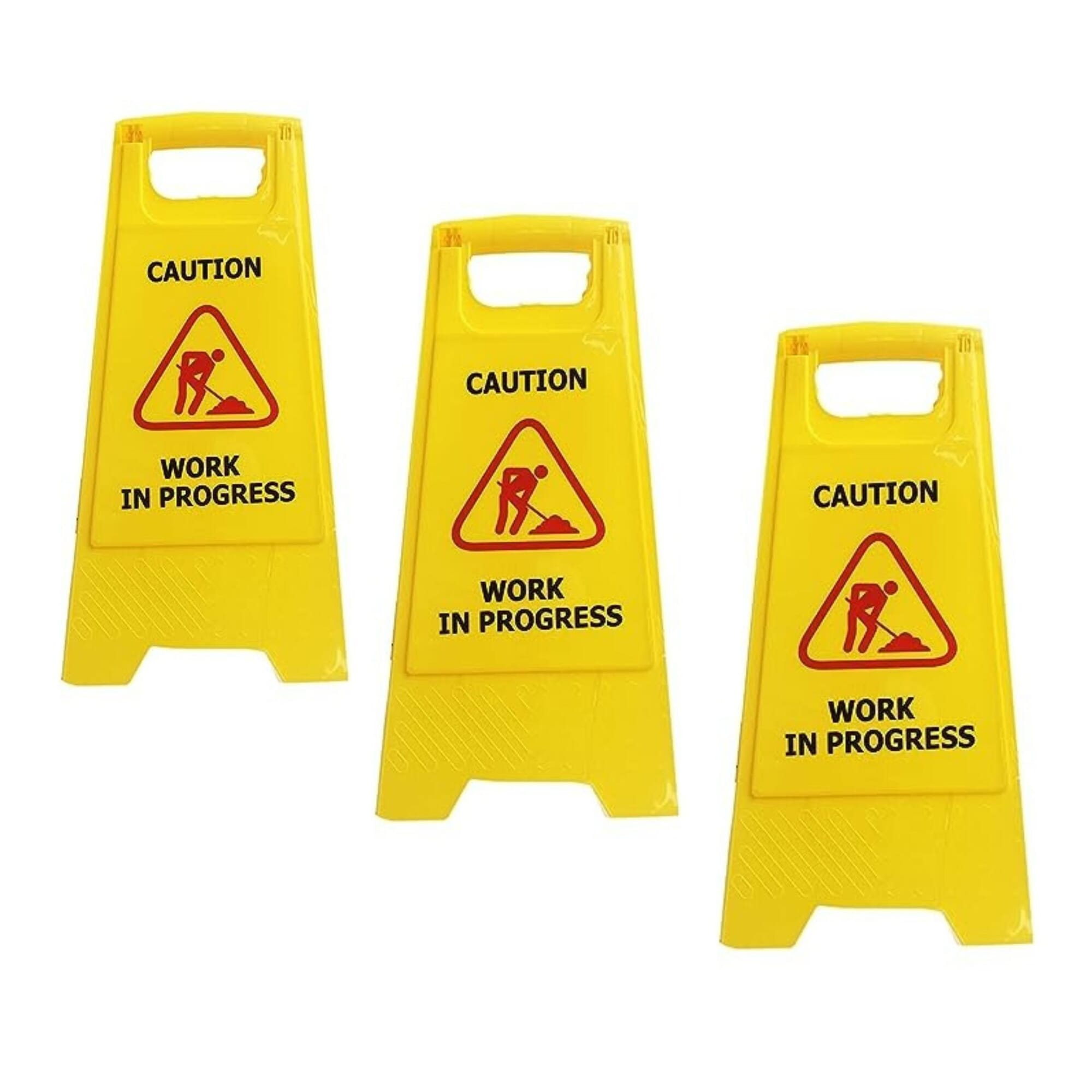 Caution Work in progress Sign Board / Work in Progress Sign - Pack of 3