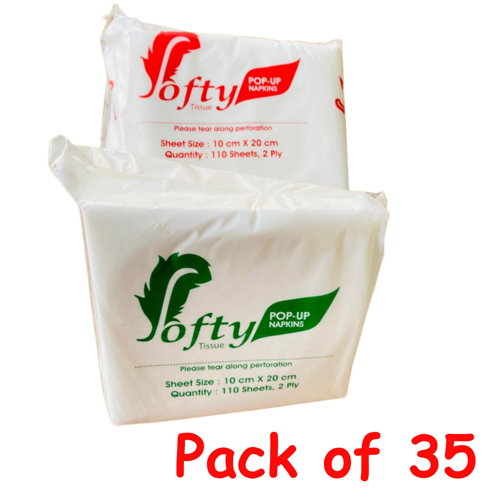Tissue / Soft Tissue / Napkin / 2 Ply Super Soft Pop-Up Napkin 110 Sheets - Pack Of 35 ( Softy ) / Tissue Paper