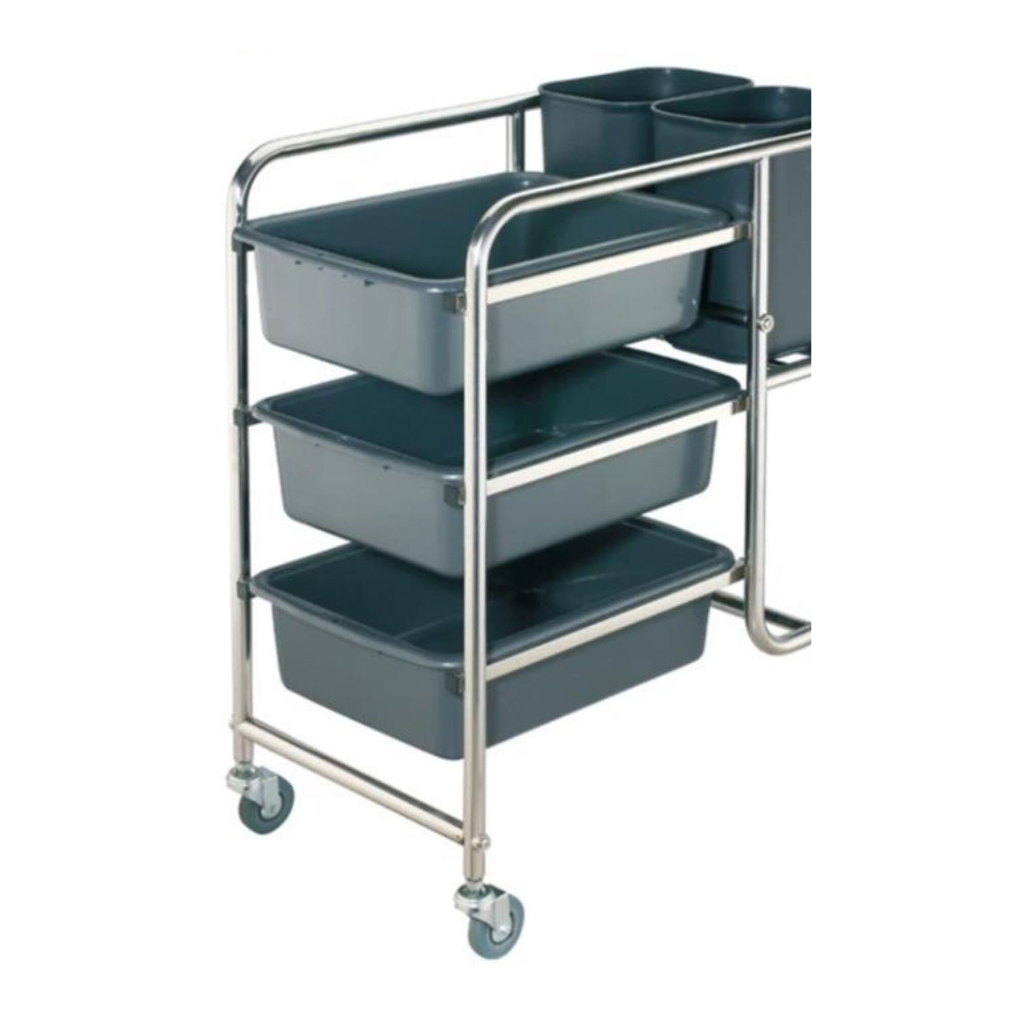 Dish Cleaning Cart /  Dishware Sanitation / Trolley Culinary Clean-Up Cart /  Tableware Wash Station / Kitchen Utensil Disinfectant Cart